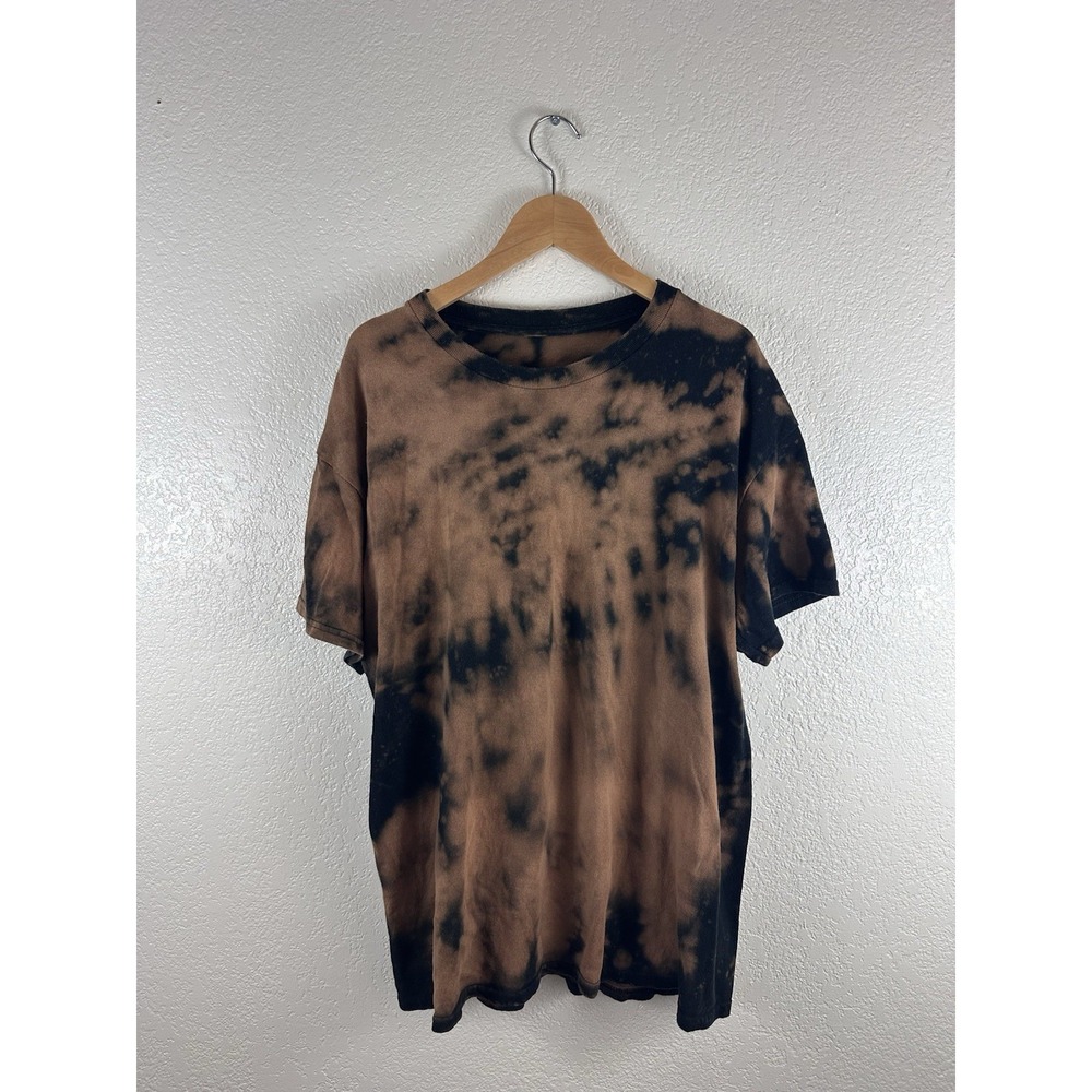 Vintage Bleach Tie-Dye T-Shirt – Brown/Black – Size XL